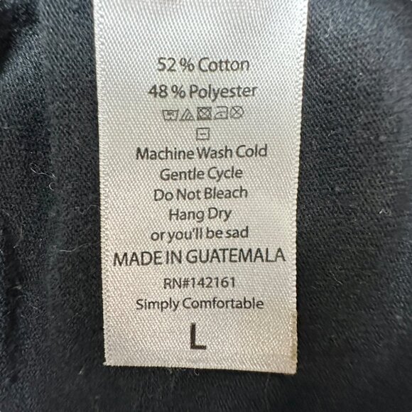 LuLaRoe Irma Tunic Top Womens L Oversized Black Cotton Poly Blend Relaxed Fit SS - Picture 4 of 9